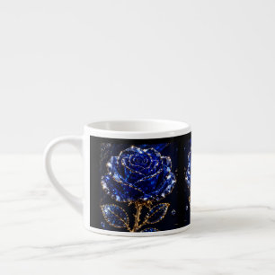 Tasse Expresso Rose Cristal Or Bleu Royal
