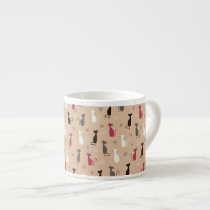 Tasse Expresso rose de motif de chats