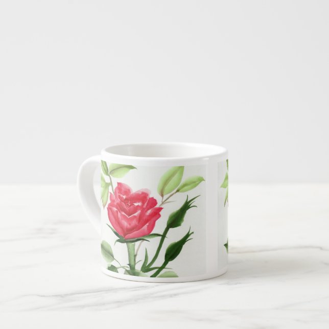 Tasse Expresso Rose rouge (Devant gauche)