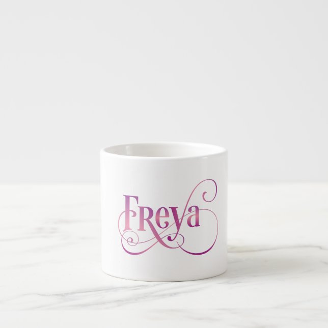 Tasse Expresso Rose tourbillonnant personnalisé de Freya de (Devant)