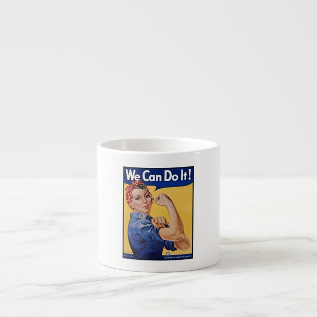 Tasse Expresso Rosie le Riveter : Une femme forte pour l'autonomi (Devant)