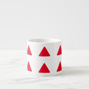 Tasse Expresso Rouge Blanc Triangle Motif Art moderne