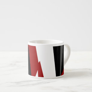 Tasse Expresso Rouge noir et blanc abstrait