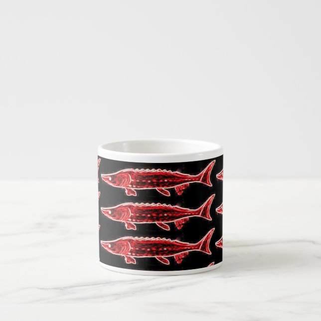 Tasse Expresso rouge sturgeon noir (Devant)