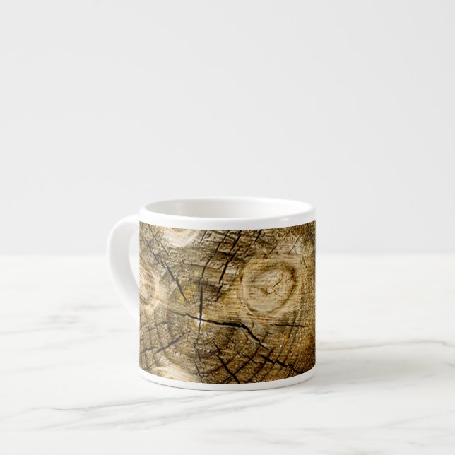 Tasse Expresso Rouleau de journal rustique (Devant gauche)