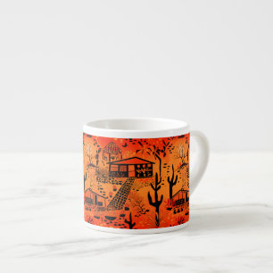 Tasse Expresso Sable sans transparence paysage de sable maisons n