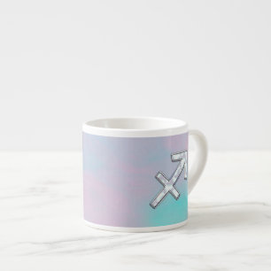 Tasse Expresso Sagittaire Symbole du Zodiaque Style Nacre