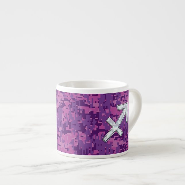 Tasse Expresso Sagittaire Symbole Nacre Camouflage Fuchsia (Devant droit)