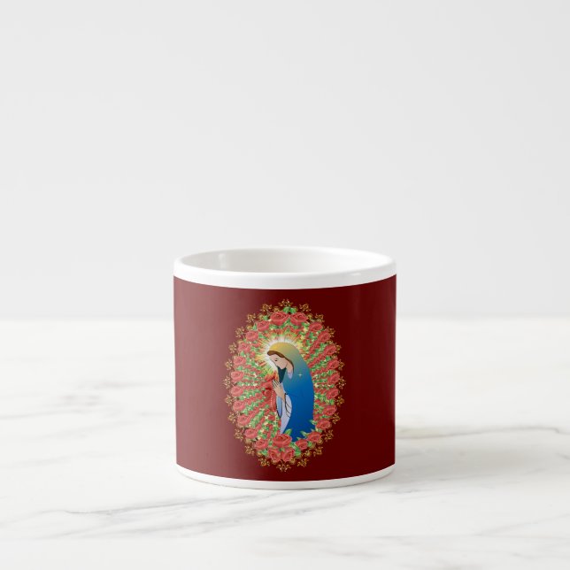 Tasse Expresso Sainte Vierge Marie Mère de Jésus Portrait  (Devant)