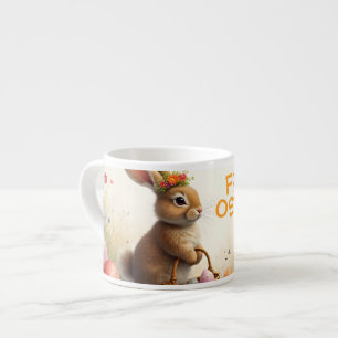 Tasse Expresso Salutations printanières du lapin de Pâques
