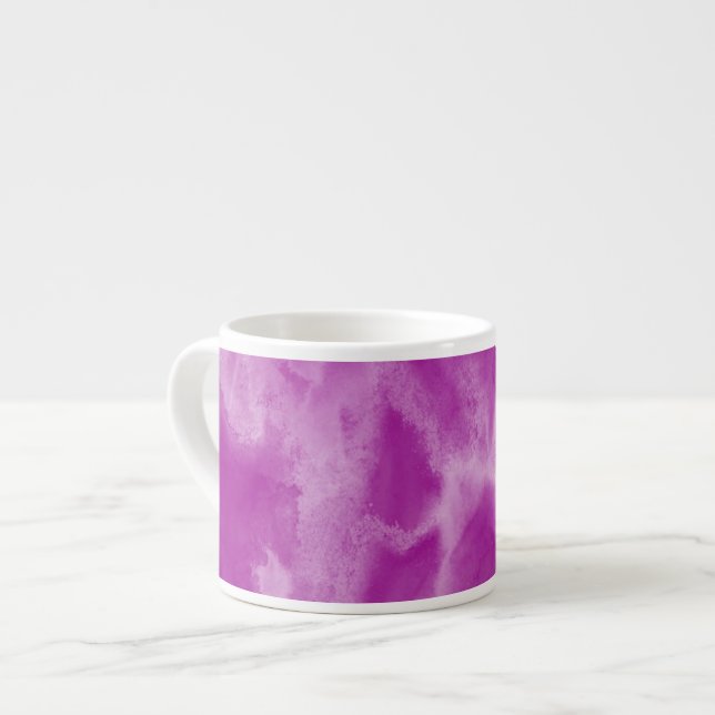 Tasse Expresso sans couture pourpre d'aquarelle de texture (Devant gauche)