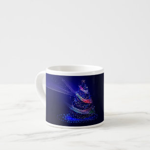 Tasse Expresso Sapin de Noël SlipperyJoe numérique rouge transluc