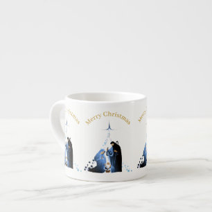 Tasse Expresso Scène de la Nativité Joyeux voeux de Noël