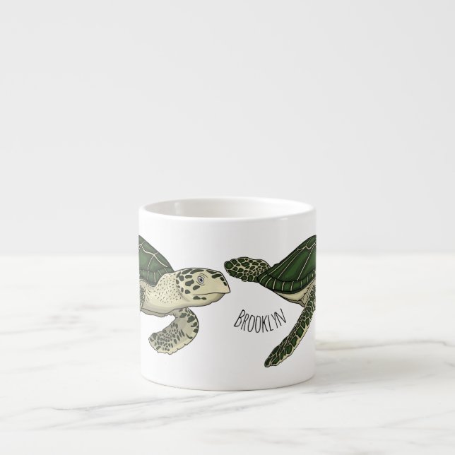 Tasse Expresso Sea turtle cartoon (Devant)