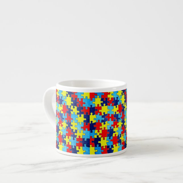 Tasse Expresso Sensibilisation sur l'autisme-Puzzle par Shirley T (Devant gauche)