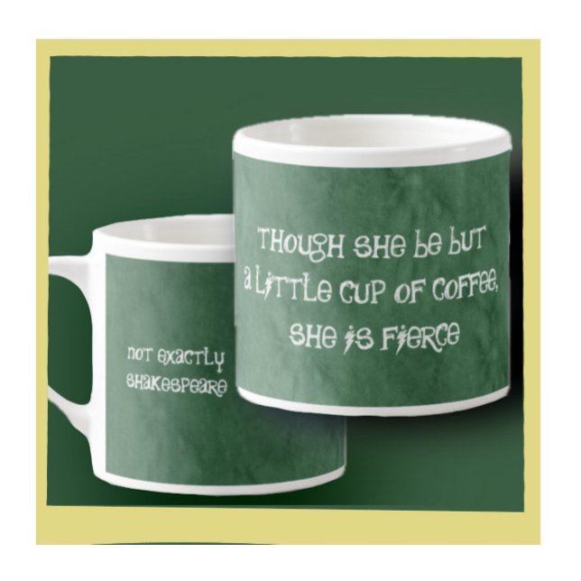 Tasse Expresso Shakespeare vert de forêt (Créateur téléchargé)
