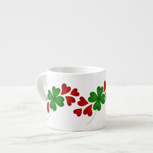 Tasse Expresso Shamrock avec des coeurs