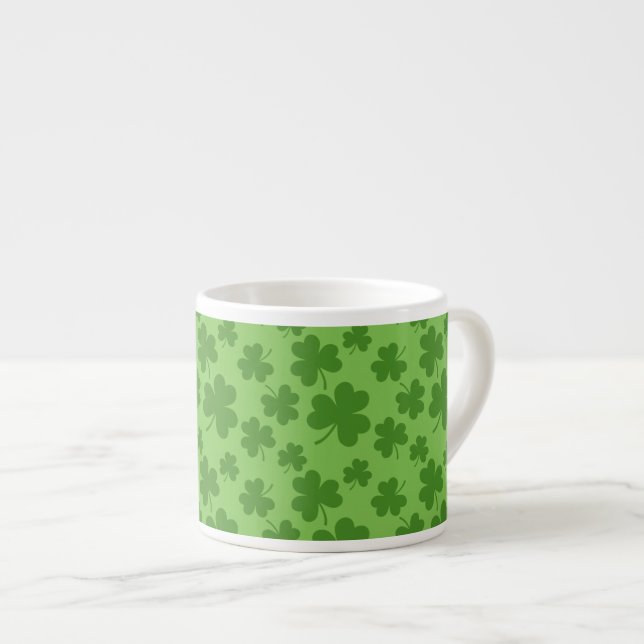 Tasse Expresso Shamrock de la Saint Patrick Motif Clover (Devant droit)