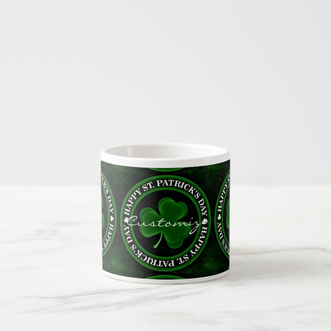 Tasse Expresso shamrock vert St Patrick's Day Thunder_Cove (Devant)