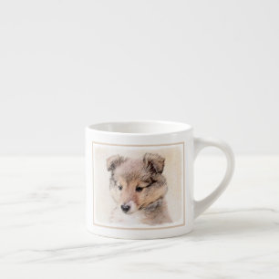 Tasse Expresso Shetland Sheepdog Puppy Peinture Chien original ar