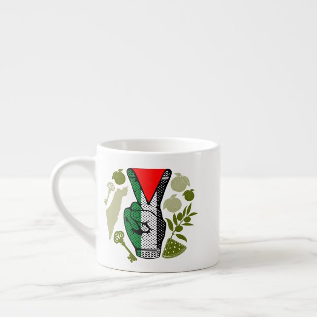 Tasse Expresso Signe de victoire main résistance symbole triangle (Gauche)