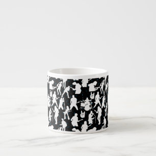 Tasse Expresso Silhouette de bande de rock Motif.w Black BG