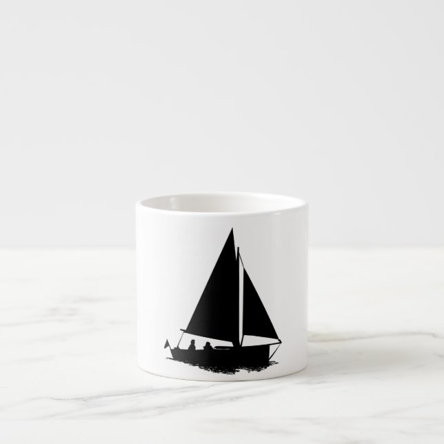 Tasse Expresso Silhouette de voilier (Devant)