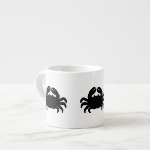 Tasse Expresso Silhouette du crabe noir