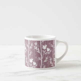 Tasse Expresso Silhouette florale mauve botanique calme Rose