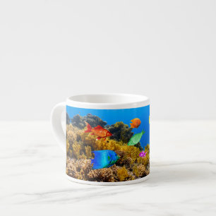 Tasse Expresso SlipperyJoe's Fish Pride tropicale vert bleu pourp