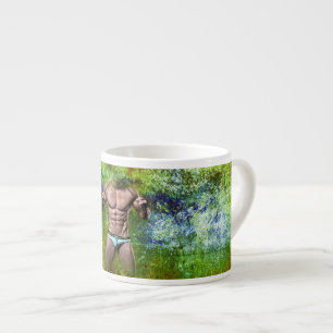 Tasse Expresso SlipperyJoe's homme adulte très musclé torse nu 