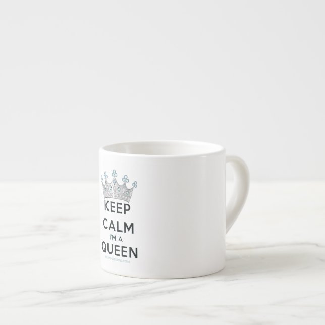 Tasse Expresso SlipperyJoe's Keep Calm Queen couronne joyaux a (Devant droit)