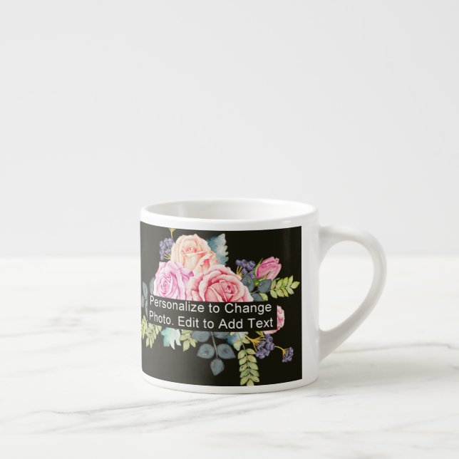 Tasse Expresso Slogan personnalisé d'une photo (Droite)