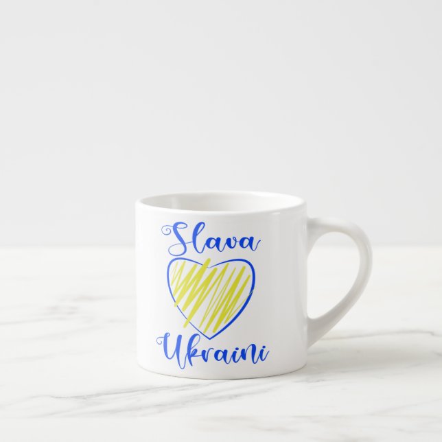 Tasse Expresso Slogan Slava La gloire ukrainienne au coeur de l'U (Droite)