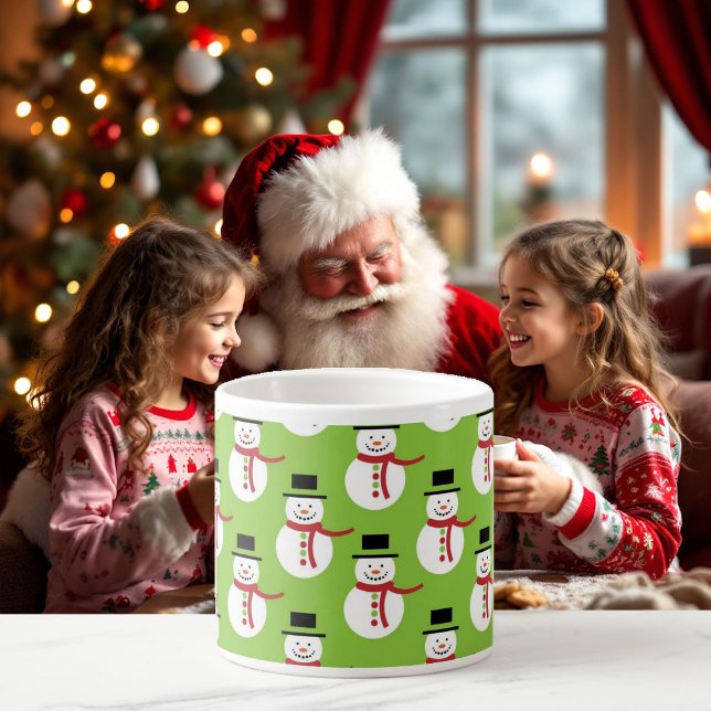 Tasse Expresso Snowman souriant Coupe des enfants de Noël avec no (Créateur téléchargé)