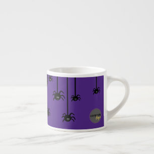 TASSE EXPRESSO SPIDERS NOIRS CUBES HALLOWEEN BUSINESS LOGO PURPLE