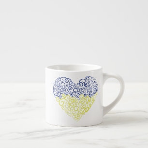 Tasse Expresso Spiral tourbillons mehandi coeur drapeau ukrainien