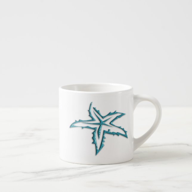 Tasse Expresso Starfish turquoise (Droite)