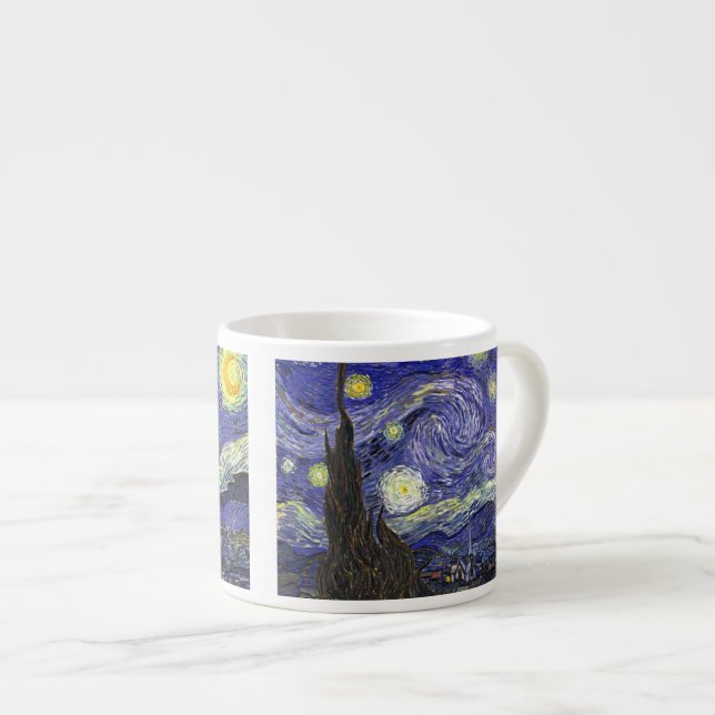 Tasse Expresso Starry Night, Vincent Van Gogh. (Devant droit)