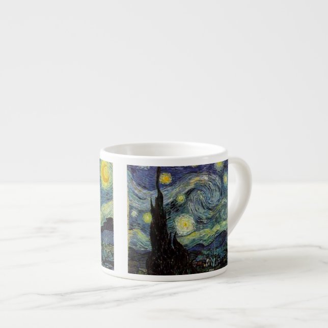 Tasse Expresso Starry Night, Vincent Van Gogh. (Devant droit)
