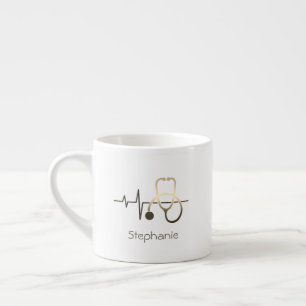 Tasse Expresso Stéthoscope Battement de coeur Médical