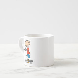 Tasse Expresso Stick Figure Boy sur Scooter
