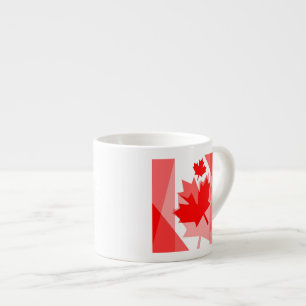Tasse Expresso Style canadien Feuille d'érable rouge en couches C