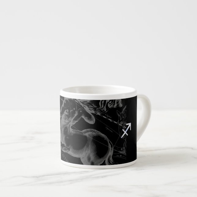 Tasse Expresso Style Chrome Sagittarius Zodiac Connexion Hevelius (Devant droit)