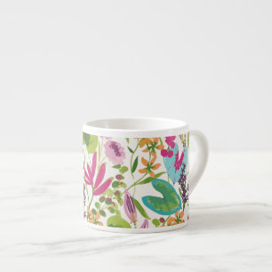 Tasse Expresso Style coloré Été Tropical Floral Modèle