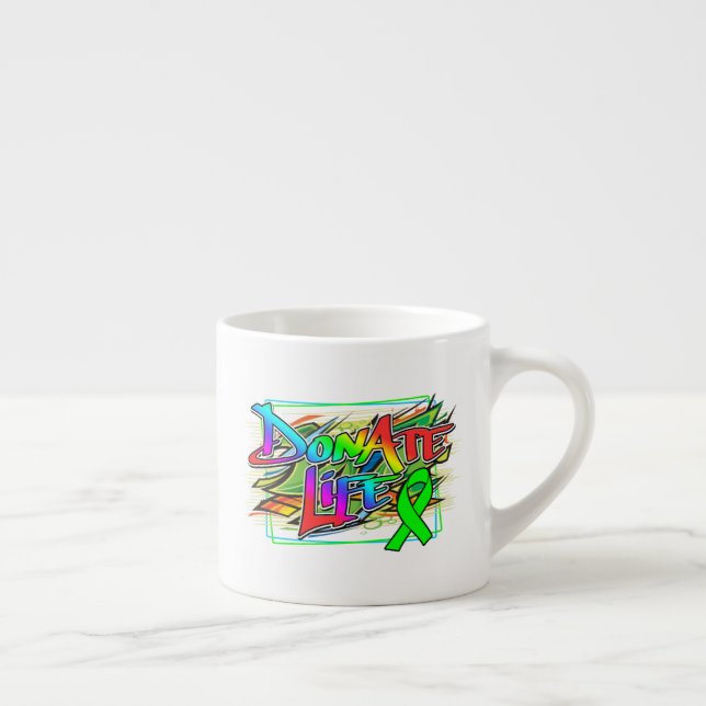 Tasse Expresso Style Graffiti Sensibilisation aux dons d'organes (Droite)