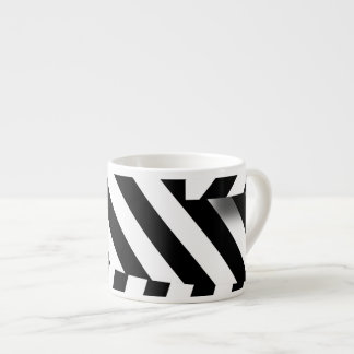 Tasse Expresso Style rétro moderne memphis 1950 noir et blanc