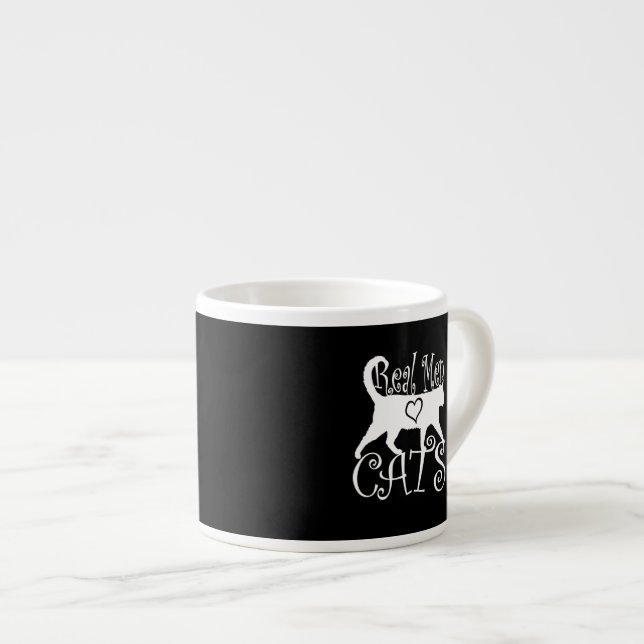 Tasse Expresso Stylé Véritable Homme Aimer Chats (Devant droit)