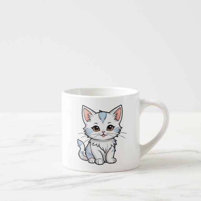 Tasse Expresso Stylized Cat Cartoon Line Art Design-52316 (Droite)
