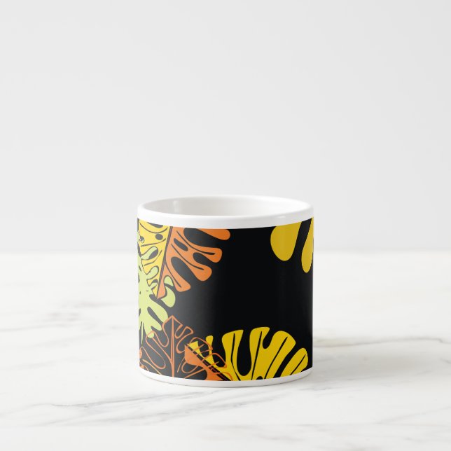 Tasse Expresso Summer Tropical Feuille Design Vintage (Devant)